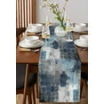 thumbnail image 4 of Navy Blue Grey Table Runner Cotton Linen 36 Inch Holiday Dresser Scarves, Modern Oil Painted Abstract Art Aesthetics Tablerunner for Kitchen Coffee Dining Bedroom Dinner Scarf Décor 13''x36'', 4 of 9