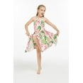 thumbnail image 4 of Girl Gypsy Uneven Bottom Hawaiian Luau Dress in Lotus and Orchid Size 12, 4 of 5