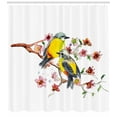 thumbnail image 3 of Ambesonne Nature Shower Curtain, Birds on the Branches, 69"Wx70"L, Brown and Yellow, 3 of 3