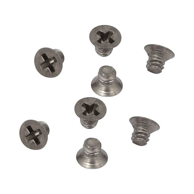 Unique Bargains 8pcs M1.6 Metric Thread 2mm Length Flat Head Phillips Drive Titanium Screw