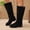 Black, variant on Yeahitch Womens Boots Mid Calf Low Heel Women Boots Round Toe Chunky Heel Warm Comfortable Tall Boots