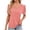 Pink, variant on Cmfcve Women's Tunic Tops V Neck Puff Short Sleeve T Shirt Casual Dressy Blouses Solid Color Loose Fit Summer Blouse