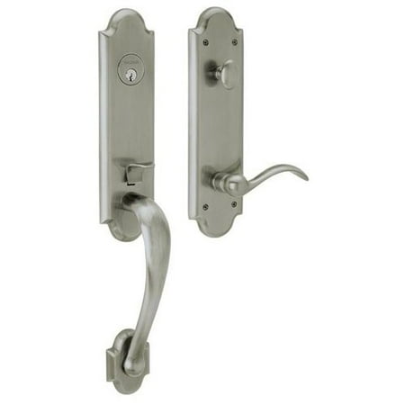 Nickel Dummy Boulder - Baldwin Boulder Full Dummy Handleset with Interior Lever and Trim and Emergency Egress