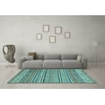 thumbnail image 3 of Ahgly Company Indoor Rectangle Abstract Light Blue Modern Area Rugs, 6' x 9', 3 of 4