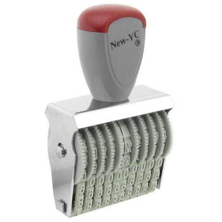 Office 10 Band 5mm X 3mm Rubber 0 9 Numbers Numbering Stamp Gray Red