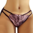 thumbnail image 1 of Gibobby Tangas de mujer ilusion Ropa interior de encaje grande y gordo para mujer, ropa interior calada Sexy, triángulos de bordados sin rastro para mujer(Morado,M), 1 of 4
