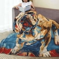 thumbnail image 6 of Salouo Patriotic Bulldog Welcome Print Bed Blankets,Flannel Blanket Comfortable Air Conditioning Blanket Lightweight Blanket for Sofa Bed Travel & Couch -50"x40", 6 of 8