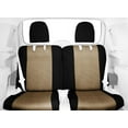 thumbnail image 2 of CalTrend Rear 50/50 Split Bench Carbon Fiber Seat Covers for 2003-2006 Chevy/GMC Suburban|Yukon|Tahoe 1500-2500 - CV335-06FC Beige Insert with Black Trim, 2 of 3
