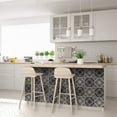 thumbnail image 5 of Mi Alma Black Gray Floral Peel & Stick Tiles - Vinyl Backsplash 8x8, 5 of 11
