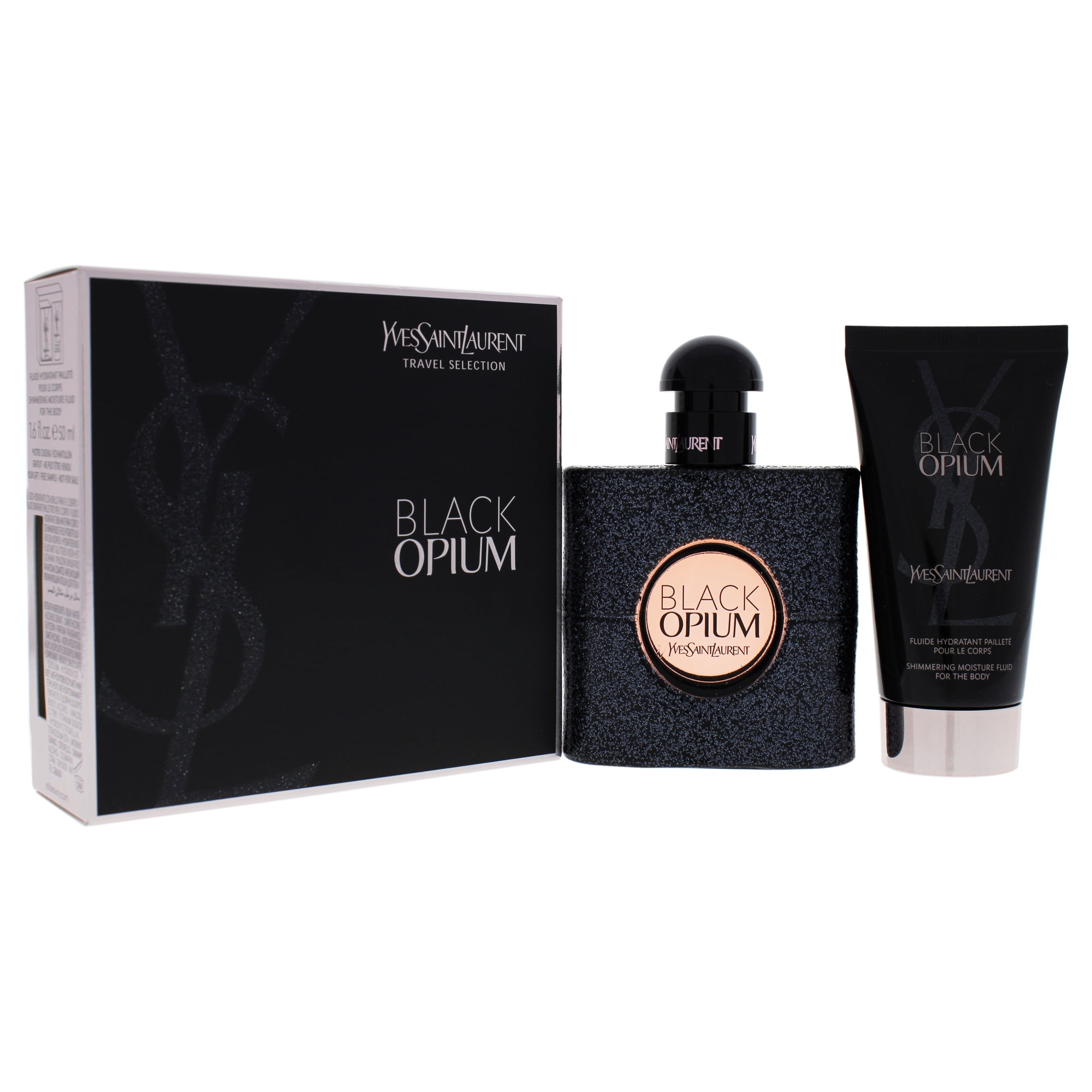 Black Opium by Yves Saint Laurent for Women 2 Pc Gift Set 1.6oz EDP Spray 1.6oz Body Lotion Walmart