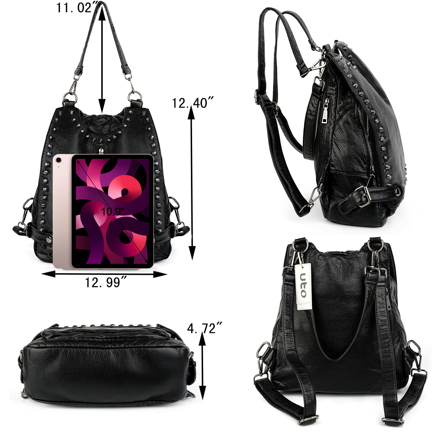 Cute Studded Backpack - Black Backpack - $47.00 - Lulus