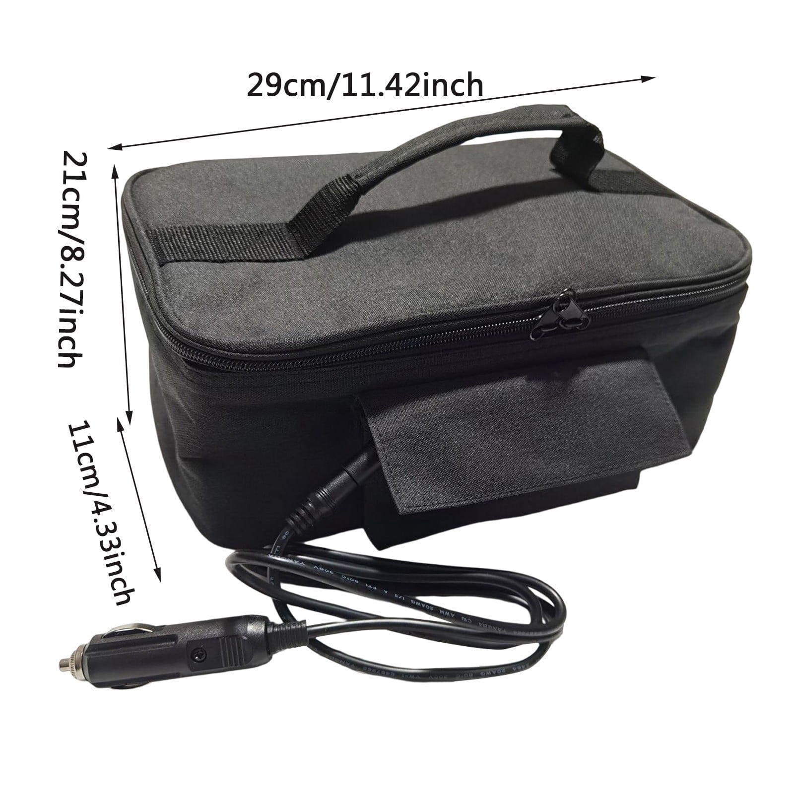 12V Portable Car Food Warmer Mini Oven Microwave Self Heating Lunch Bag Electric Food Warmer Lunch Box For Meals Reheating & Food Cooking (Black) Light Interior Interior Vehicle Lights