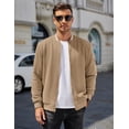 thumbnail image 3 of COOFANDY Men's Fashion Quarter Zip Pullover Long Sleeve Quilted Sweatshirt Plaid Jacquard Polo Mock Neck Sweaters, 3 of 5