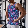 thumbnail image 5 of Daiia Blue Skull Flower Printed Men's Quick Dry Fit Muscle Tank Top Slim-Fit Tank Workout Tank Top Lightweight Sports Tank Top-XX-Large, 5 of 7