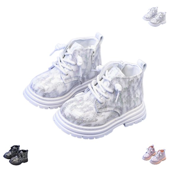 YOUYEDIAN Girls Boots Casual Fashion Lace Up Zipper Waterproof Ankle Leather Booties