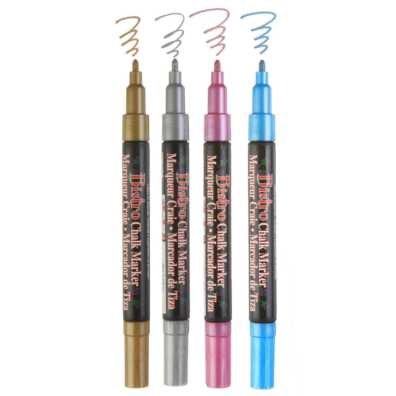 MARVY UCHIDA® BISTRO CHALK MARKER 4 PIÈCES METALLIC FINE POINT SET