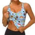 thumbnail image 3 of Pofeuu Kawaii Sushi (2) Print Sports Bra for Women Sexy Vest Yoga Running Gym Fitness Crop Bras Tops-Large, 3 of 8
