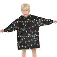 thumbnail image 3 of Multicolor Christmas Light Pattern Blanket Hoodies for Kids 6-13YR Oversize Wearable Blanket Hoodies for Boys Girls Teens, 3 of 7