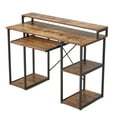 thumbnail image 1 of Open Box JOMEED Computer Desk w/Monitor Shelf for At-Home Office, Brown/Black, 1 of 12