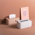 thumbnail image 4 of Yuarrent Caja de pañuelos Estuche de almacenamiento de papel fácil de usar Contenedor de servilletas elegante con mango de silicona para el hogar Sala Almacenamiento y organización del hogar Rosado Yuarrent HA026335-02, 4 of 6