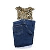 Pre-owned|Context Levis Womens Leopard Print Solid Dress Jeans Brown Blue Size 34/XL Lot 2