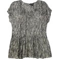 thumbnail image 1 of Lucky Brand Blusa estampada con peplum para mujer, marrón, XS, 1 of 2