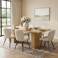 thumbnail image 3 of Hawsaiy Dining Table Set for 4, 78" Farmhouse Dining Table with 4 Upholstered Dining Chairs, Large Kitchen Table Set with Modern Shell Back Chairs & Metal Legs for Dining Room(Natural + Beige), 3 of 8