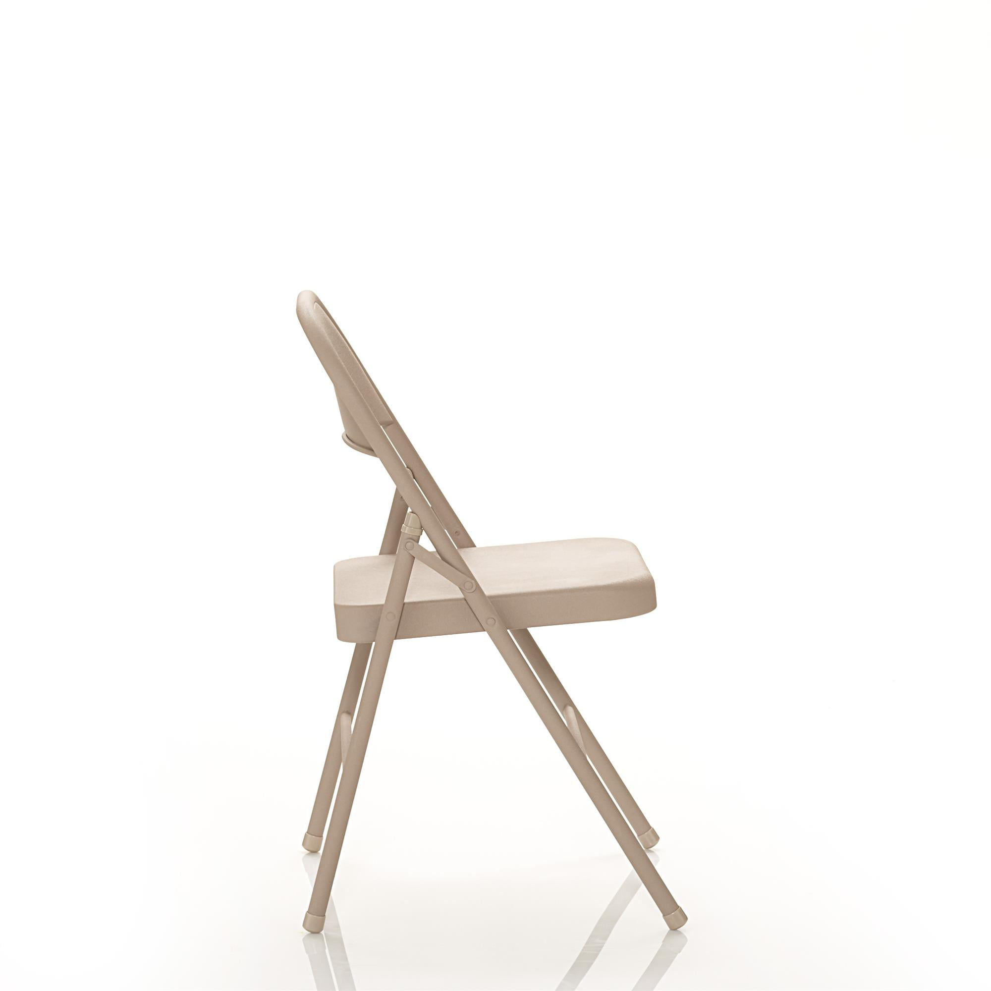 Mainstays Steel Folding Chair (4 Pack), Beige - 3