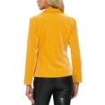 thumbnail image 3 of BLAZER DE VELVET CHIC PARA MUJER INSPIRADOR COLOR SÓLIDO CON SOLAPA Y UN BOTÓN CHAQUETA DE TRAJE PARA TRABAJAR S AMARILLO, 3 of 6