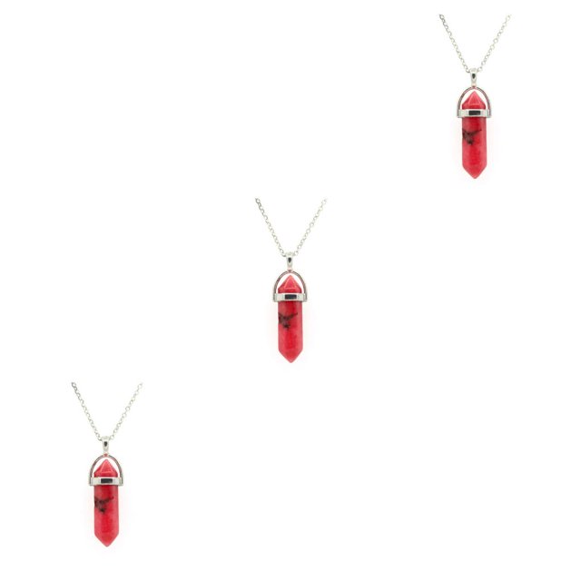 QualitChoice Hexagon Column Charm Exquisite Women Men Making Findings Handmade Anniversary Hanging Pendants Colorful Crystal Red 3Set