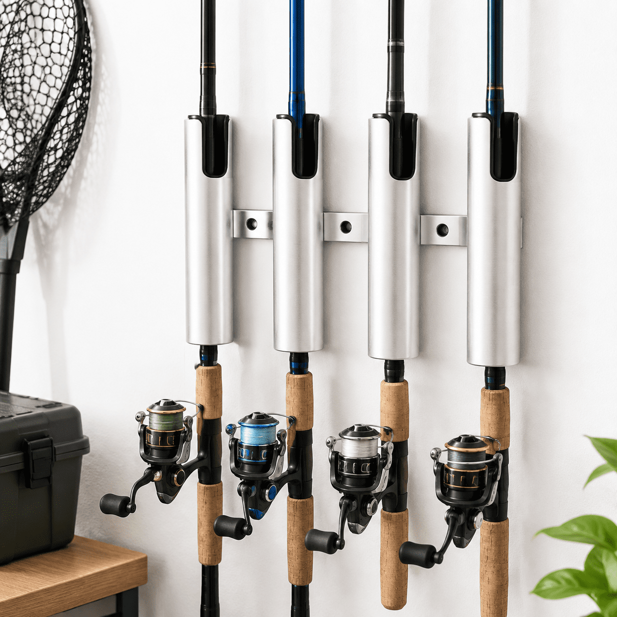 Sliver 4 Tubes Black inner Marine Grade Aluminum Boat Fishing Rod Holder