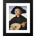 thumbnail image 2 of Jan van Scorel 14x18 Black Modern Framed Museum Art Print Titled - Portrait of a Lute Player (1510 - 1562), 2 of 5