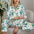 thumbnail image 6 of Fotbe Hello Summer Pattern Long Sleeve Pajama Set for Women,Sleepwear Set,2-piece Loungewear Set,Soft PJs Comfy Nightwear with Pockets -, 6 of 7