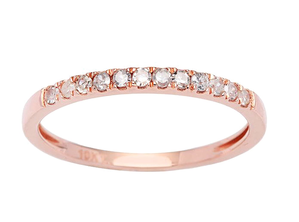 Diamond Wedding Band in 10K Pink Gold Size-10.5 1/6 cttw, G-H,I2-I3