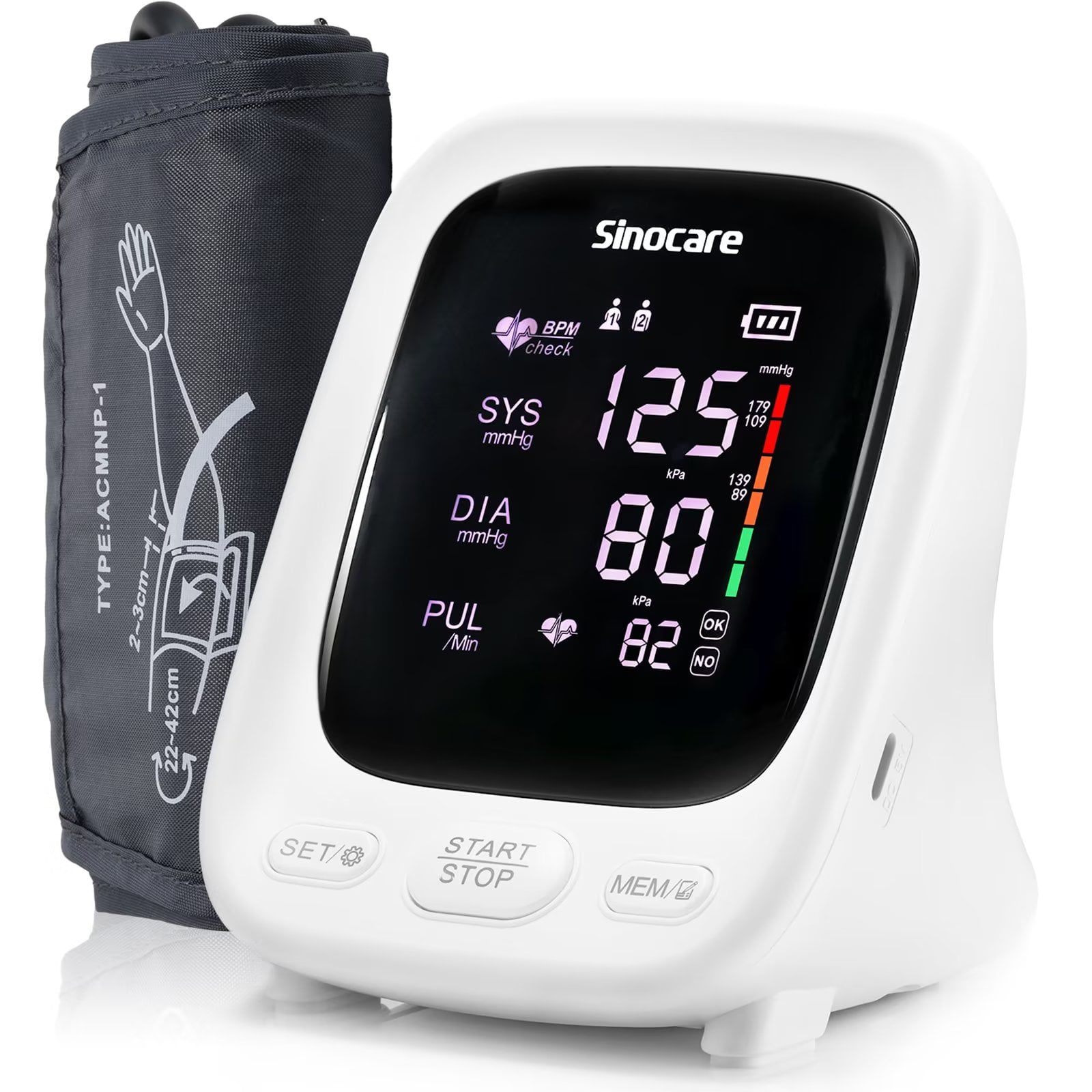 MOCACARE Bluetooth Blood Pressure Monitor (Black), Mocaarm Wireless Upper Arm Cuff, FDA-Cleared, Accurate Readings, Free Tracking App Android Apple, F