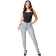 thumbnail image 4 of Lowla JE217988 Women High Waisted Butt Lifting Skinny Jeans Colombianos Levanta Cola with Removable Butt Pads Ice Blue 6, 4 of 8