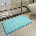 thumbnail image 4 of PiccoCasa Memory Foam Bath Mat Absorbent Bathroom Rugs, 24" x 16" Teal Blue, 4 of 8