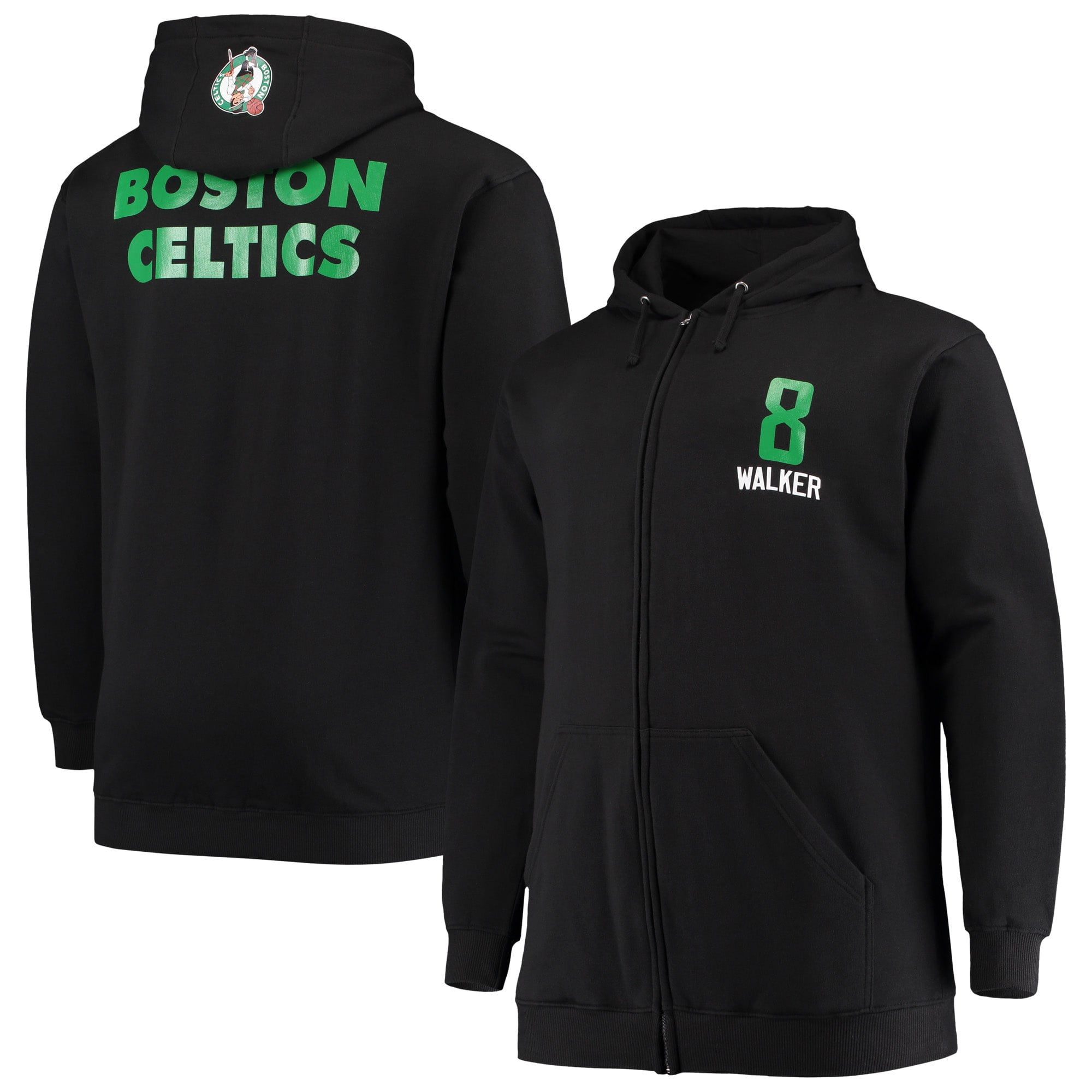 Fanatics Kemba Walker Boston Celtics Fanatics Branded Big Tall Player Name Number Full Zip Hoodie Jacket Black Walmart Com Walmart Com