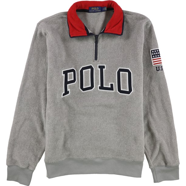 Sudadera de forro polar Ralph Lauren para hombre color gris pequeña