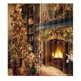 thumbnail image 2 of 2 paneles de cortinas de navideño para puerta, ventana, cortina de , con ganchos y anillos de instalación, cortinas de oscurecimiento con a Chimenea - 170x200cm BLESIY Cortina de la ventana de Navidad, 2 of 3