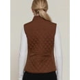 thumbnail image 4 of NE PEOPLE Women’s Quilted Vest – Lightweight Sleeveless Full Zip Up Casual Stand Collar Padding Gilet Jacket with Pockets NEWV40 Brown XL, 4 of 8