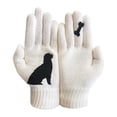 thumbnail image 1 of 1 par de mujeres de invierno de pantalla táctil Guantes de perro caliente de lana forrada de punto de puño elástico de mensajes de texto Guantes de dedo dividido engrosada Guantes de lana, 1 of 5