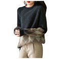thumbnail image 2 of Oversized Sweaters for Women Fashion Drop Shoulder Plaid Colorblock Tops Loose Fall Winter Long Sleeve Crewneck Pullovers Sweater, 2 of 5