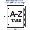 thumbnail image 3 of A-Z Tab Dividers for 3 Ring Binder, Customizable Table of Contents, Multicolor, 12 Sets (11125), 3 of 10