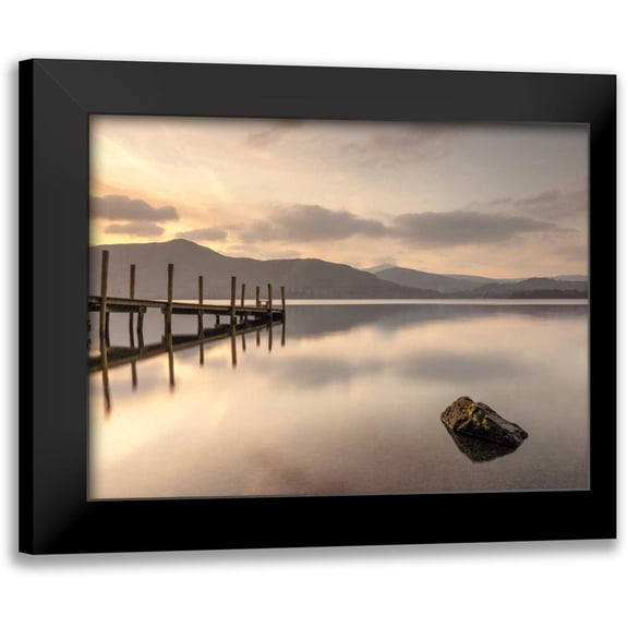 Frank, Assaf 14x12 Black Modern Framed Museum Art Print Titled - Pier on still lake