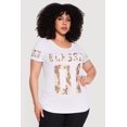 thumbnail image 2 of Women's Plus Size Blessed 01 Camo Graphic Print Side Ruched Tee, 2 of 4