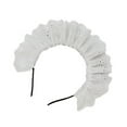 thumbnail image 4 of Yauxim Headband Cosplay Maid Hair Hoop Women Elegant Pleated Lace Makeup Headbands for Girl Stage Halloween Performances Headpieces, 4 of 6