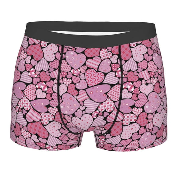 Naloa Sweet Heart Print Mens Underwear - Boxers for Men, Classic Briefs for Men