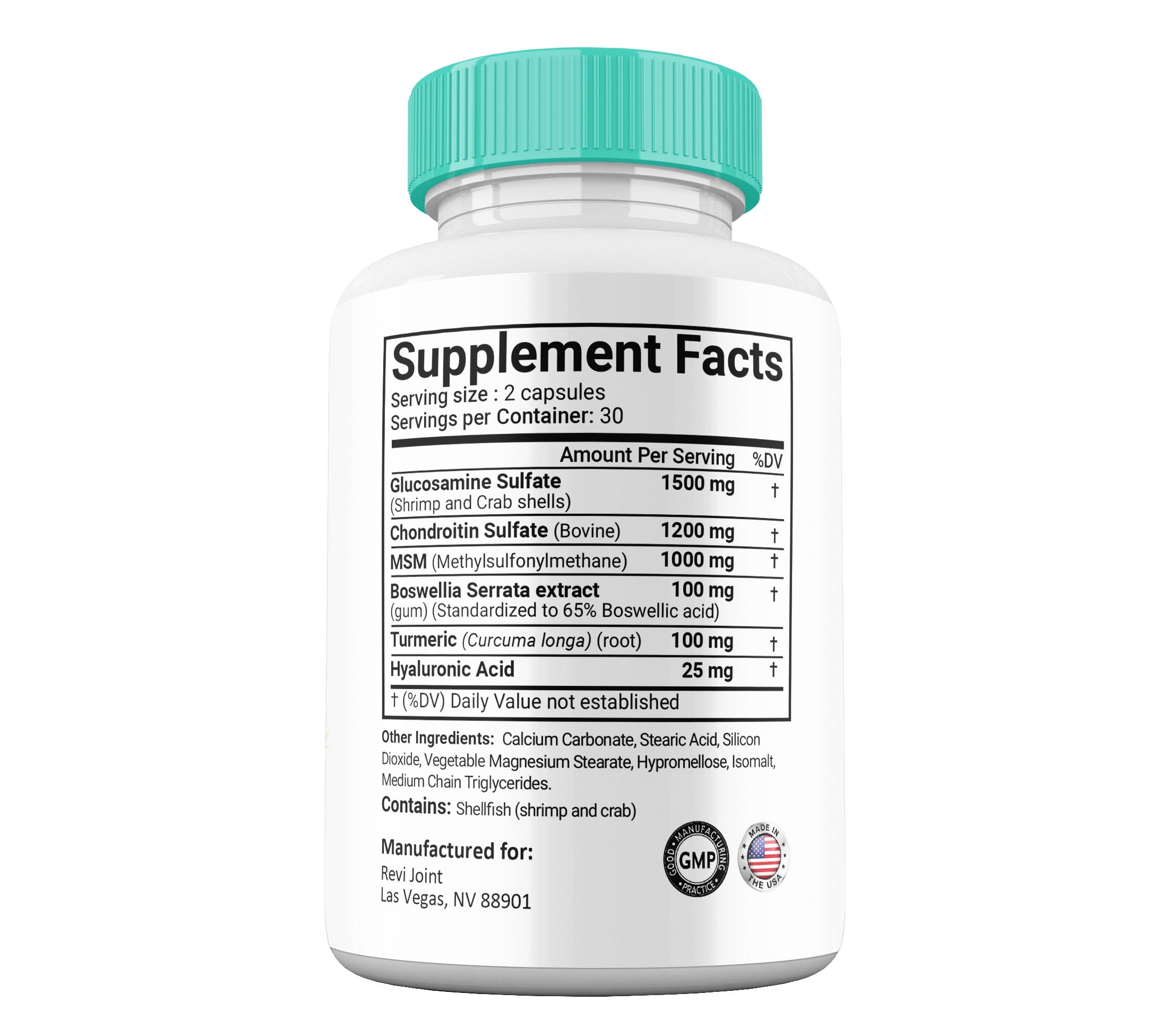 Revi Joint Capsules, Joint Support Supplement, ReviJoint All-Natural Pills Maximum Strength, 30 Day Supply (3 Pack)