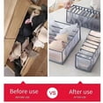 thumbnail image 1 of Organizador de ropa interior, sujetadores y calcetines, organizador de cajones lavable y plegable (gris, 11 compartimentos), 1 of 5